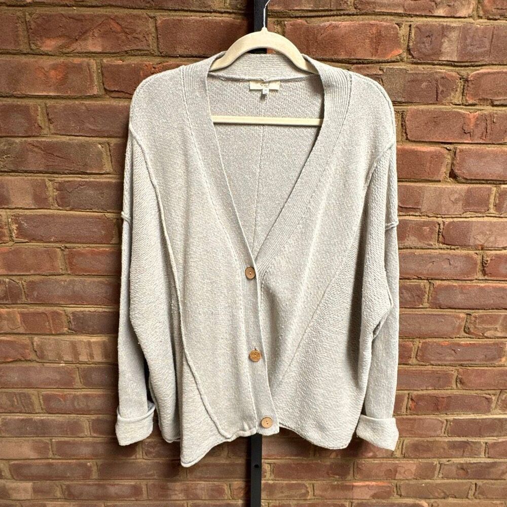 Easel Womens Grey Oversized Cardigan Size Medium